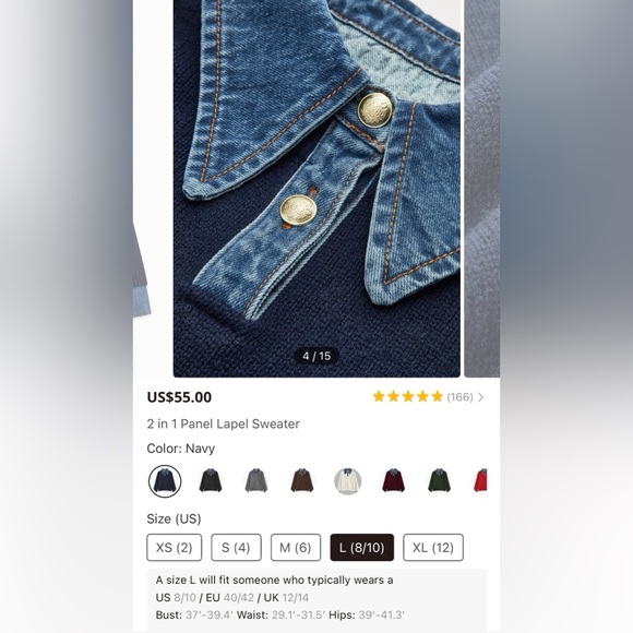 Commense 2 in 1 Panel Lapel Sweater in Navy 💙 - Picture 6 of 7